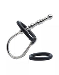 Kink - Stainless Steel with Silicone Ring Twisted Penis Plug 109mm x 8mm Weight 33g