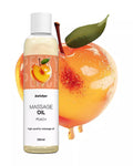 Satisfyer Massage Oil Peach 250ml - peach scented massage oil bottle, front view