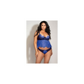 2 Piece Eyelash Lace Camidoll And Panty Set Blue