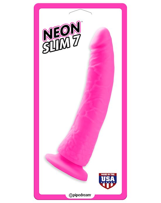 Neon Slim 7 Inch Suction Cup Dildo